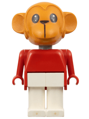 Fabuland Monkey - Gabriel Gorilla, Brown Head, White Legs, Red Top
