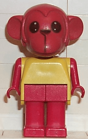 Fabuland Monkey - Mike Monkey, Red Head, Legs and Arms, Yellow Top