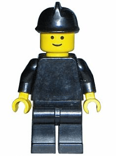 Plain Black Torso with Black Arms, Black Legs, Black Fire Helmet