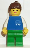 LEGO TV Logo Small Pattern Brown Ponytail Hair (fre006) LEGO Minifigure