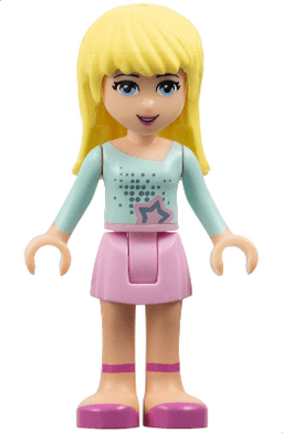 Friends Stephanie - Bright Pink Skirt, Light Aqua Long Sleeve Top