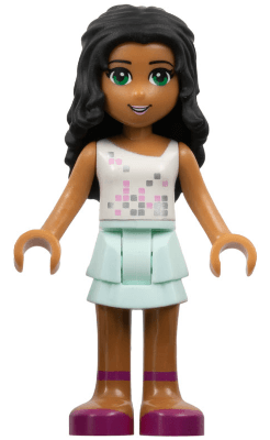 Friends Chloe - Light Aqua Layered Skirt, White Top