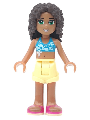 Friends Andrea - Bright Light Yellow Shorts, Dark Azure Bikini Top