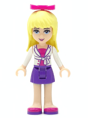 Friends Stephanie - Dark Purple Skirt, Magenta Top with White Jacket, Magenta Bow