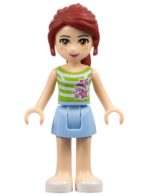 Friends Mia - Bright Light Blue Skirt, Green Top with White Stripes