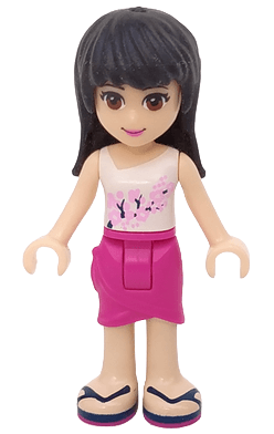 Friends Maya - Magenta Wrap Skirt, White Top