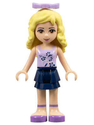 Friends Danielle - Dark Blue Layered Skirt, Lavender Top, Bow