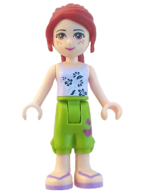 Friends Mia - Lime Cropped Trousers, Lavender Top