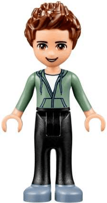 Friends Ethan - Black Trousers, Sand Green Hoodie