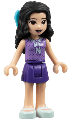 Friends Emma - Dark Purple Skirt, Medium Lavender Top, Light Aqua Shoes, Medium Azure Bow