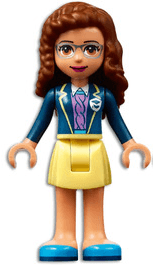 Friends Olivia (Nougat) - Bright Light Yellow Skirt, Dark Blue Jacket, Dark Azure Shoes