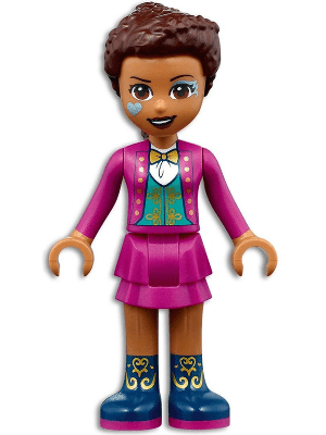 Friends Andrea - Magenta Jacket and Skirt, Dark Blue Boots