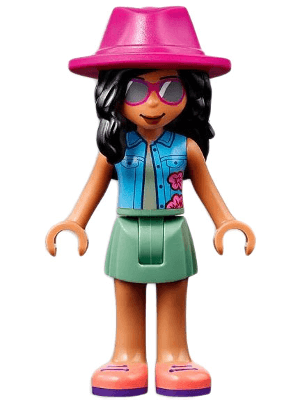 Friends Savannah - Sand Green Skirt, Magenta Hat