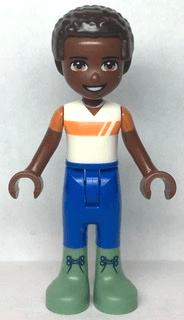 Friends Elijah - White and Orange Shirt, Blue Trousers, Sand Green Boots