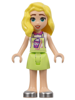 Friends Matilde - Yellowish Green Jumper, Bubble Tea Uniform, Silver Shoes