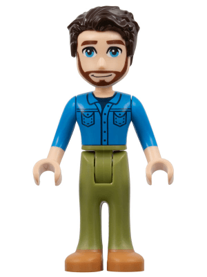 Friends Jonathan - Dark Azure Shirt, Olive Green Trousers, Medium Nougat Shoes, Dark Brown Hair