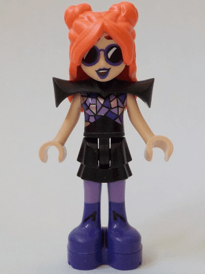 Friends Ley-La (Paisley Persona) - Black Shoulder Pads, Dark Purple Boots, Platform Soles