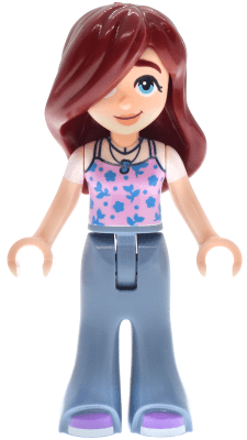 Friends Paisley - Bright Pink Tank Top, Sand Blue Trousers Bell-Bottoms, Medium Lavender Shoes