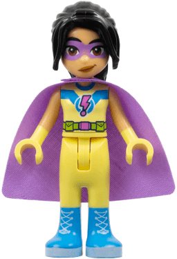 Friends Liann - Bright Light Yellow Superhero Costume, Medium Lavender Cape