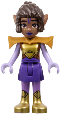 Friends Aliya - Dark Purple Warrior Elf Costume, Pearl Gold Armor