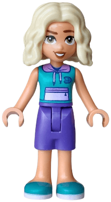 Friends Nova - Dark Turquoise Sleeveless Hoodie, Dark Purple Shorts, Dark Turquoise Shoes