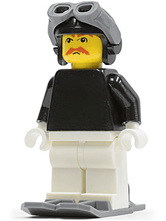 LEGO FIRST LEGO League (FLL) Climate Connections Skier Male Black Top Black Aviator Cap (fst013) minifigure