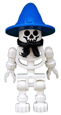 Skeleton with Standard Skull, Blue Wizard / Witch Hat and Black Bandana (Boney)