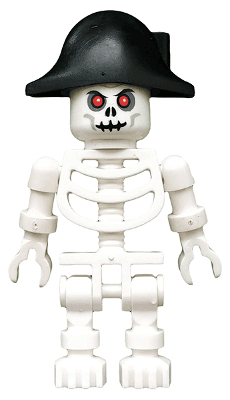 LEGO Skeleton with Fantasy Era Skull Bicorne Hat (gen026) City Minifigure