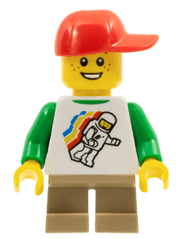 LEGO Classic Space Minifigure Floating Pattern Red Short Bill Cap with Seams (gen059) minifigure