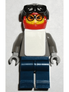 Snowboarder, Dark Gray Shirt, Dark Blue Legs, White Vest