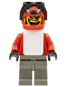 Snowboarder, Red Shirt, Dark Gray Legs, White Vest