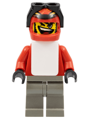 Snowboarder, Red Shirt, Dark Gray Legs, White Vest