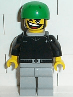 Skateboarder, Black Shirt, Light Gray Legs, with Back Stud