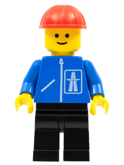 Highway Pattern - Black Legs, Red Construction Helmet