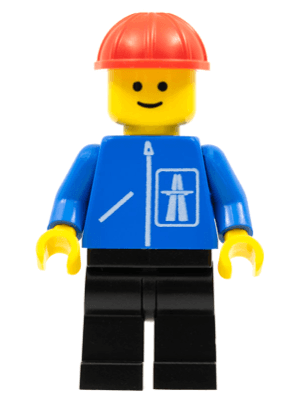 Highway Pattern - Black Legs, Red Construction Helmet