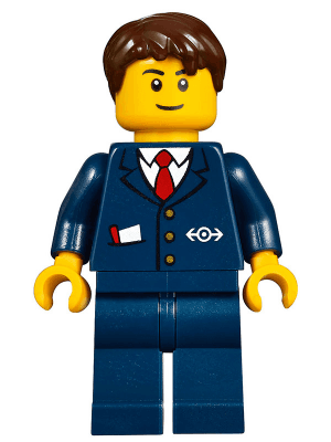LEGO Winter Holiday Train Station Ticket Agent (hol094) City Minifigure