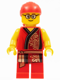 LEGO Lion Dance Musician Glasses Red Robe with Gold Dragon (hol180) minifigure