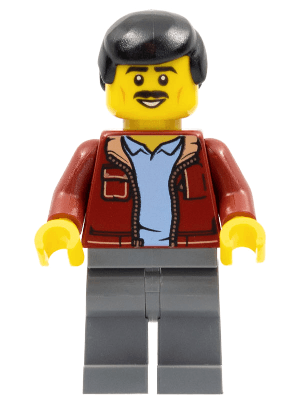 LEGO Man Black Male Hair Moustache (hol271) City Minifigure