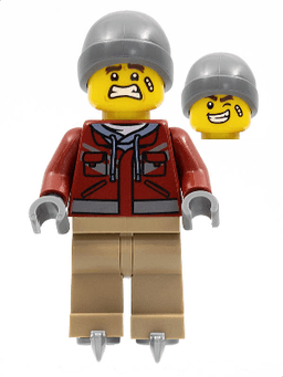LEGO Man Dark Bluish Gray Beanie Ice Skates (hol281) minifigure