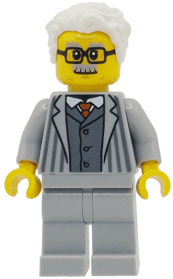 Grandfather - Light Bluish Gray Jacket with Pinstripes and Legs, White Hair