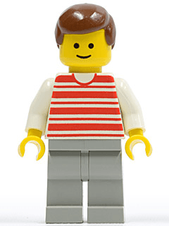 LEGO Horizontal Lines Red (hor019) Town / City Minifigure