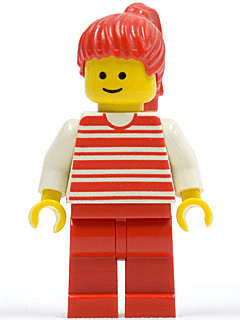 LEGO Horizontal Lines Red (hor024) Town / City Minifigure