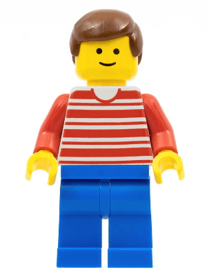 LEGO Horizontal Lines Red (hor028) Town / City Minifigure