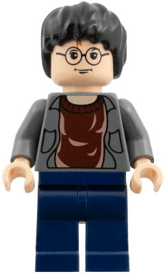 Harry Potter - Dark Bluish Gray Open Shirt Torso, Dark Blue Legs