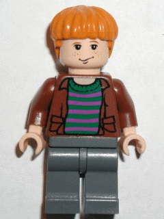 Ron Weasley - Brown Open Shirt and Striped Sweater