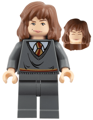 Hermione Granger - Gryffindor Stripe Torso, Dark Bluish Gray Legs, Sleeping / Awake Face