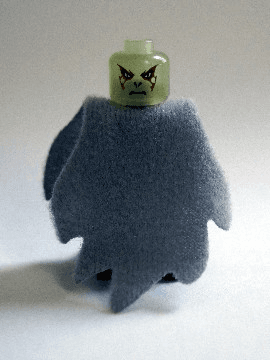 Lord Voldemort - Glow In Dark Trans Head, Light Bluish Gray Dementor Style Cape