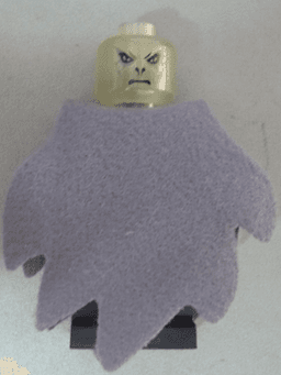 Lord Voldemort - Glow In Dark Trans Head, Dark Bluish Gray Dementor Style Cape