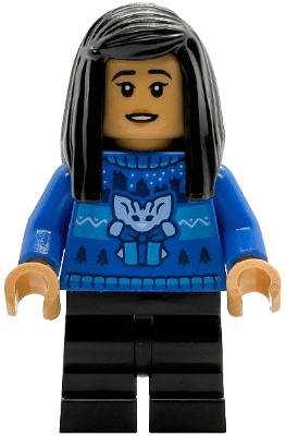 Cho Chang - Blue Holiday Sweater, Black Medium Legs
