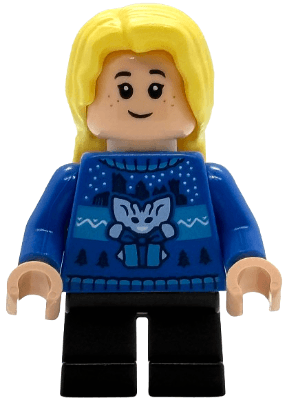 Luna Lovegood - Blue Holiday Sweater, Black Short Legs